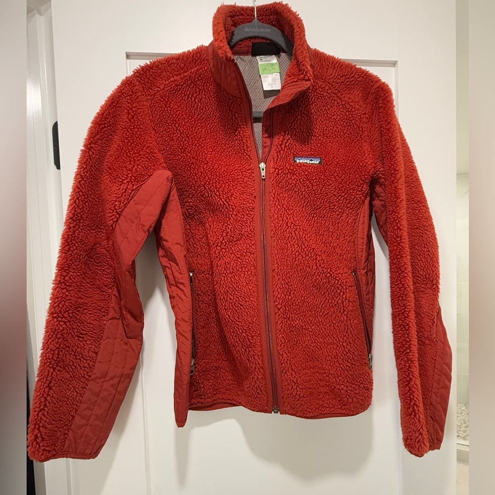 Patagonia Retro Deep Pile Fleece Full Zip Jacket Womens Medium Red